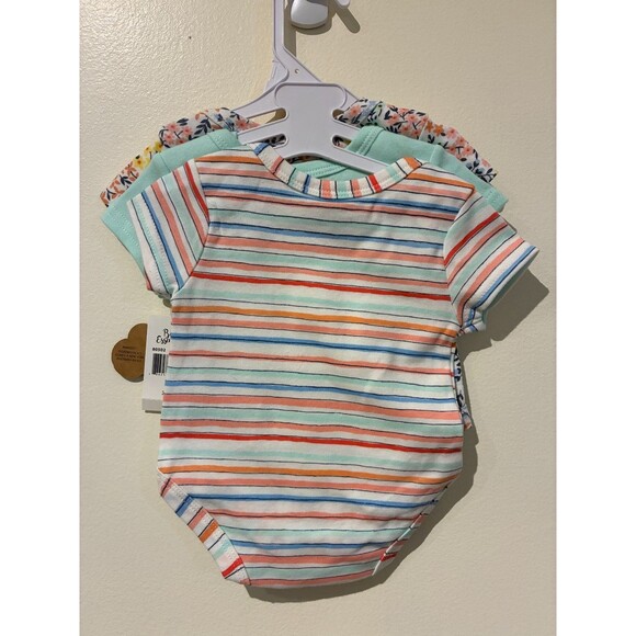 NWT Baby Essentials 3-Pack Short-Sleeve Floral Bodysuits - 3M - Picture 2 of 3